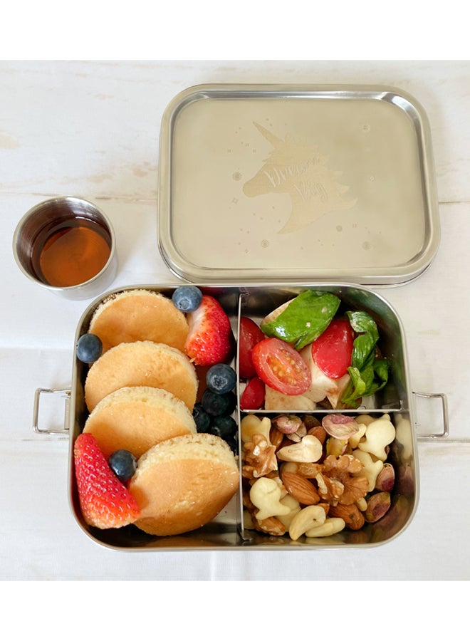 Bamboo Bark 3 Compartment Stainless Steel Lunch Box  - Image 5