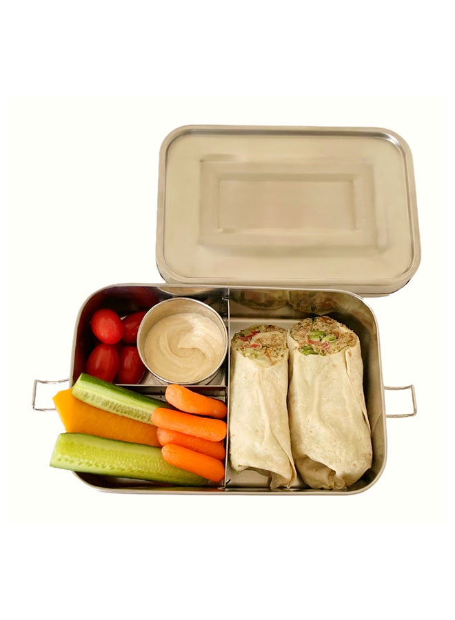 Bamboo Bark 3 Compartment Stainless Steel Lunch Box  - Image 5