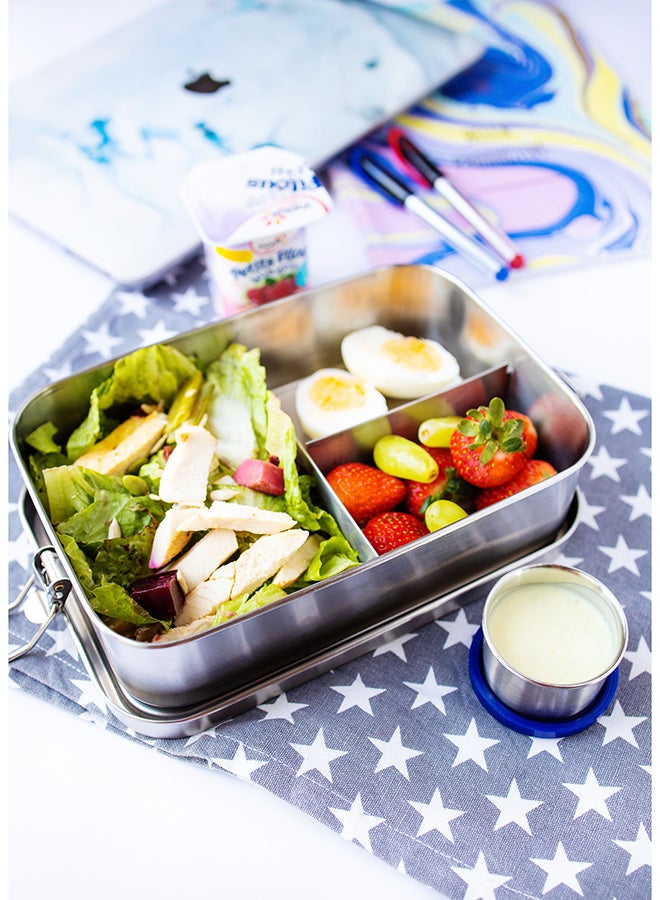 Bamboo Bark 3 Compartment Stainless Steel Lunch Box  - Image 3