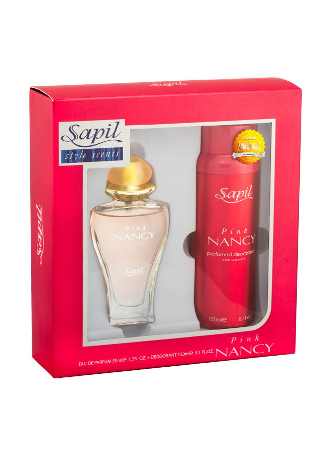 sapil Pink Nancy Gift Set (Pink Nancy EDP & Pink Nancy Deodorant ) Pink Nancy EDT (50 ml), Pink Nancy Deodorant (150 ml) - Image 1