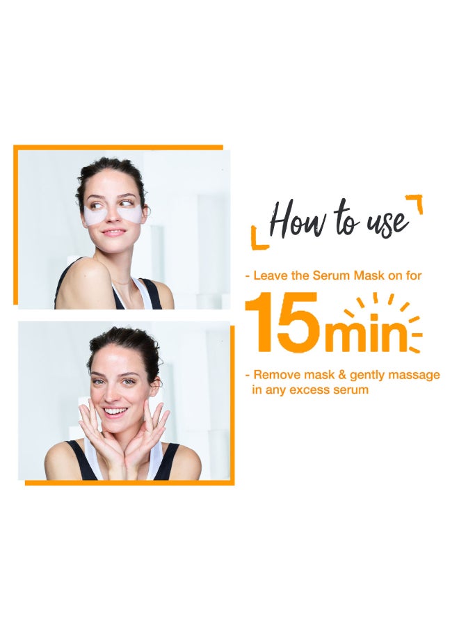 غارنييه قناع ورقي للعين لتخفيف مظهر الهالات السوداء وجيوب العين غني بعصير البرتقال وحمض الهيالورون - Image 3