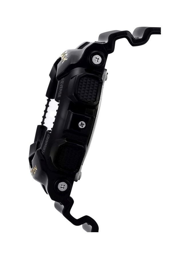ساعة يد رقمية بعقارب وسوار من المطاط بتصميم دائري مقاس 51 مم - لون أسود - طراز GA-100CF-1A9DR للرجال