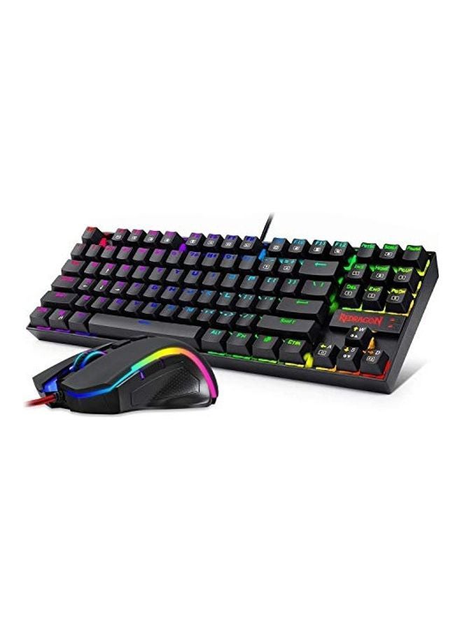 ريدراجون - لوحة مفاتيح الألعاب الميكانيكية K552 RGB مع مفاتيح زرقاء وماوس M607 RGB كومبو 7.200 نقطة لكل بوصة - Image 1