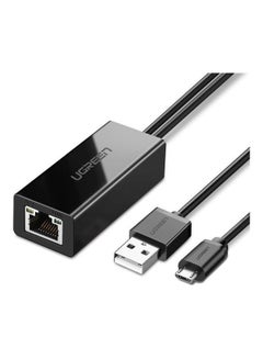 Micro USB To RJ45 LAN Ethernet Adapter For TV Sticks, Chromecast, Google Home Mini Black