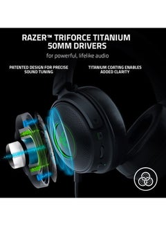 ريزر Kraken V3 Pro - سماعة الألعاب اللاسلكية HyperSense مع تقنية اللمس، ومشغلات Triforce Titanium مقاس 50 مم، والصوت المكاني THX، وتقنية Hyperspeed Wireless -  - Image 3