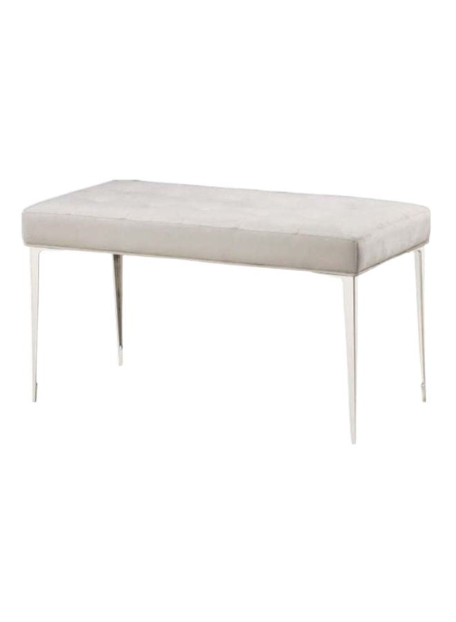 ebb & flow Bedroom Makeup Vanity Luxurious - Bench - Grey/Nickel Serra Collection Wood - Dresser For Hairstyle Bedside Table Bench - Bench - Grey/Nickel 91x48x46cm - Image 1