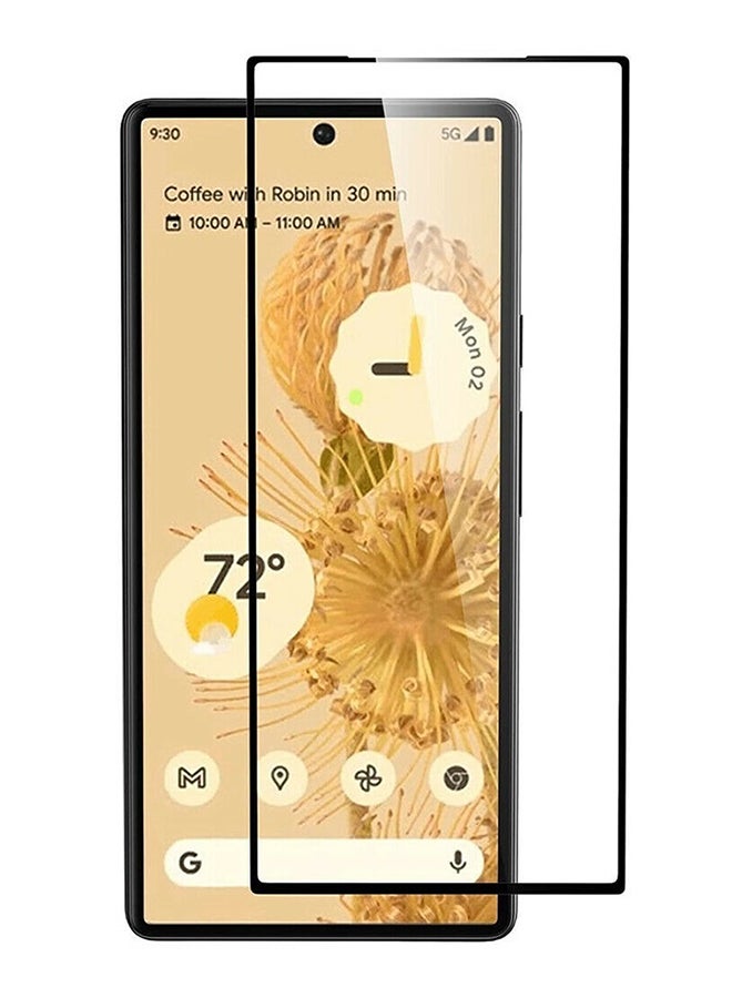 مارجون لاصقة حماية للشاشة مقاومة للخدوش من الزجاج المقوى بدرجة صلابة 9H وتصميم منحنٍ شفاف بدقة عالية الوضوح وتغطية كاملة من الحافة إلى الحافة، ومتوافقة مع غطاء الحماية بمقاس 6.4 بوصة لهاتف جوجل بيكسل 6 شفاف - Image 1