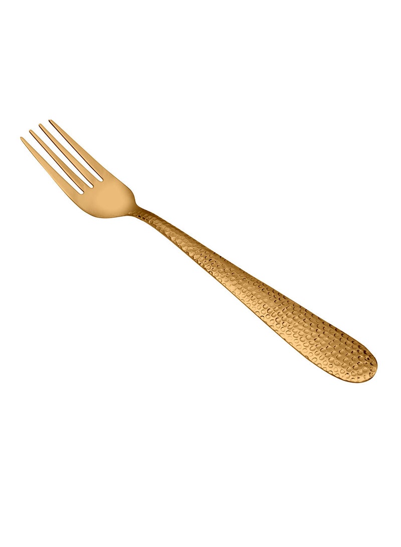 Amal - 4 Piece Forks Set - Made Of Stainless Steel - Silverware Flatware - Fork Set - Serves 4 - Design Gold Aster Gold Aster 4 Pc Fork - Image 1