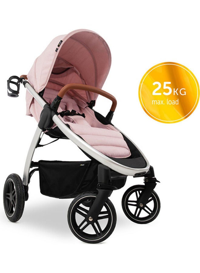 hauck - Uptown Pushchair, Melange Rose Stroller For All Terrains, Extra Large Seat, Lie - Flat Position, Rubber Wheels, Suspension, Compact And Easy Fold, With Raincover - Image 1
