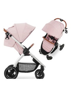 hauck Uptown Pushchair, Melange Rose Stroller For All Terrains, Extra Large Seat, Lie - Flat Position, Rubber Wheels, Suspension, Compact And Easy Fold, With Raincover  - Image 4
