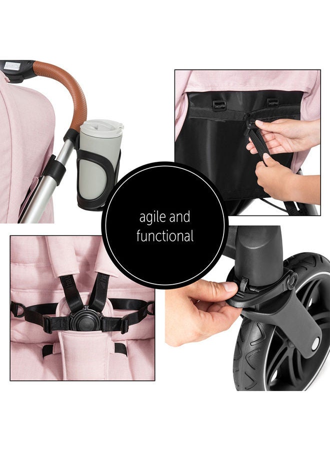 hauck - Uptown Pushchair, Melange Rose Stroller For All Terrains, Extra Large Seat, Lie - Flat Position, Rubber Wheels, Suspension, Compact And Easy Fold, With Raincover - Image 1