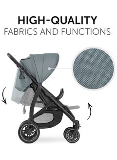 hauck Rapid Buggy 4D, Up To 25 Kg, Quick Folding, Sun Canopy Upf 50+, Rubber Wheels, Drink Holder, Height Adjustable, Reclining Position, Easy To Wipe Clean, Large Shopping Basket, Jungle - Green  - Image 3