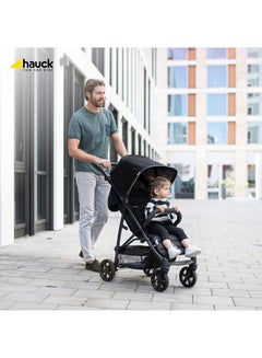 hauck Pushchair Rapid 4, Stroller 25 Kg (22 Kg Child + 3 Kg Basket), Small Folding Stroller With Lying Postion, Height - Adjustable, Large Shopping Basket, Petrol  - Image 4