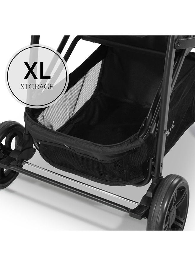 hauck Pushchair Rapid 4, Stroller 25 Kg (22 Kg Child + 3 Kg Basket), Small Folding Stroller With Lying Postion, Height - Adjustable, Large Shopping Basket, Petrol  - Image 5