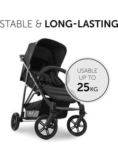hauck Pushchair Rapid 4, Stroller 25 Kg (22 Kg Child + 3 Kg Basket), Small Folding Stroller With Lying Postion, Height - Adjustable, Large Shopping Basket - Black  - Image 2