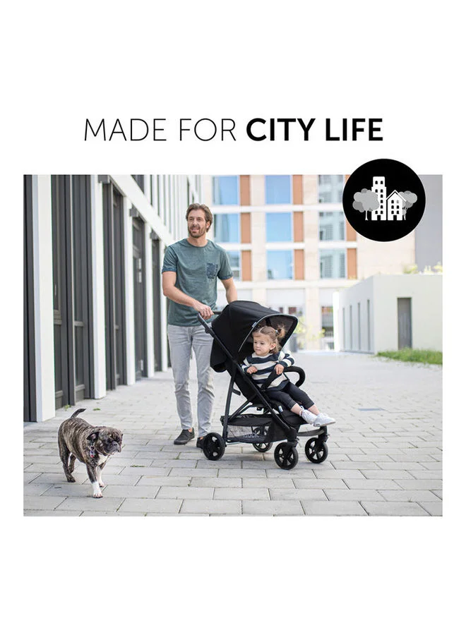 hauck Pushchair Rapid 4, Stroller 25 Kg (22 Kg Child + 3 Kg Basket), Small Folding Stroller With Lying Postion, Height - Adjustable, Large Shopping Basket - Black