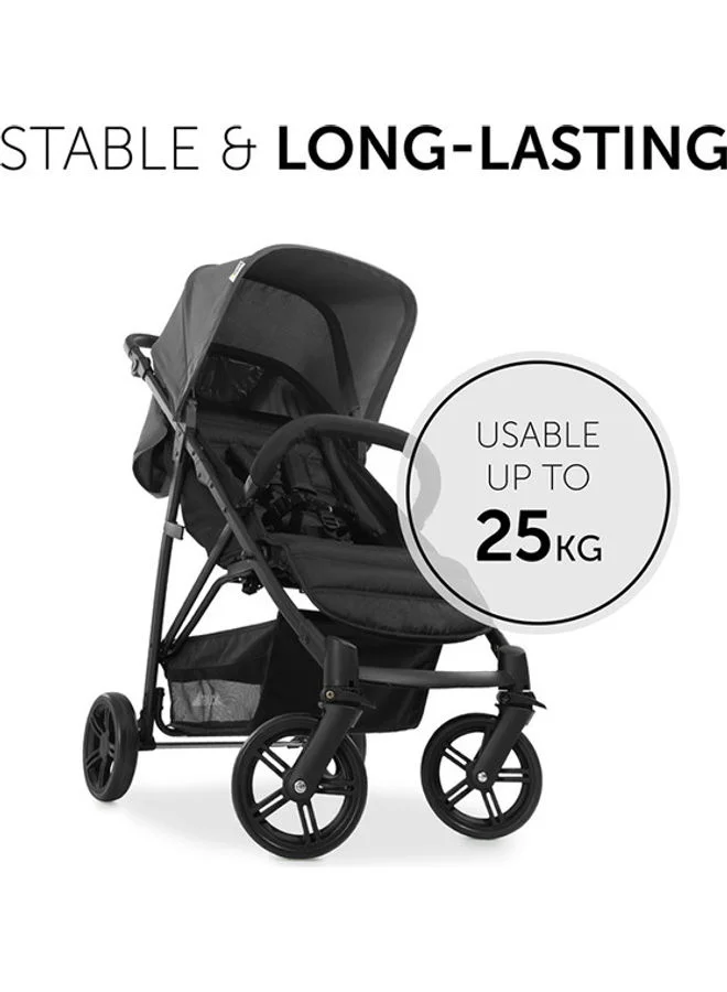 hauck Pushchair Rapid 4, Stroller 25 Kg (22 Kg Child + 3 Kg Basket), Small Folding Stroller With Lying Postion, Height - Adjustable, Large Shopping Basket - Grey