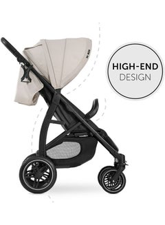 hauck Rapid Buggy 4D, Up To 25 Kg, Quick Folding, Sun Canopy Upf 50+, Rubber Wheels, Drink Holder, Height Adjustable, Reclining Position, Easy To Wipe Clean, Large Shopping Basket, Classic - Beige  - Image 2