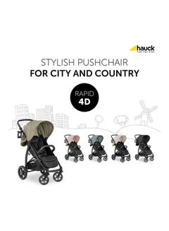 hauck Rapid Buggy 4D, Up To 25 Kg, Quick Folding, Sun Canopy Upf 50+, Rubber Wheels, Drink Holder, Height Adjustable, Reclining Position, Easy To Wipe Clean, Large Shopping Basket - Pink  - Image 2