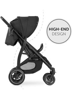 hauck Rapid Buggy 4D, Up To 25 Kg, Quick Folding, Sun Canopy Upf 50+, Rubber Wheels, Drink Holder, Height Adjustable, Reclining Position, Easy To Wipe Clean, Large Shopping Basket - Black  - Image 2
