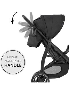 hauck Rapid Buggy 4D, Up To 25 Kg, Quick Folding, Sun Canopy Upf 50+, Rubber Wheels, Drink Holder, Height Adjustable, Reclining Position, Easy To Wipe Clean, Large Shopping Basket - Black  - Image 5