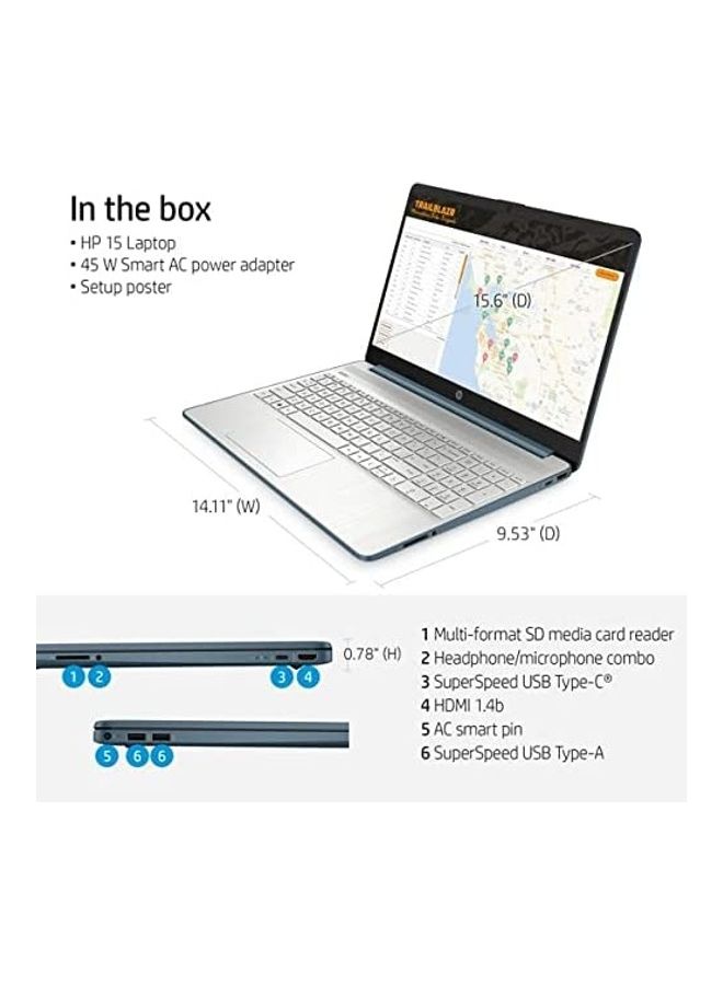 HP 15-ef2126wm (Upgraded Version) Laptop With 15.6-Inch Display, AMD Ryzen 5 5500u Processer/8GB RAM/256GB SSD/Intel UHD Graphics Windows 11 + Business Headset v2 English Silver  - Image 3