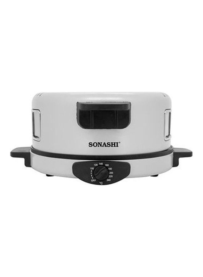 سوناشي - صانعة البيتزا والخبز العربي مع مقلاة عميقة 2 في 1 1800 W SABM-863/SDF-5011 فضي/أبيض - Image 1