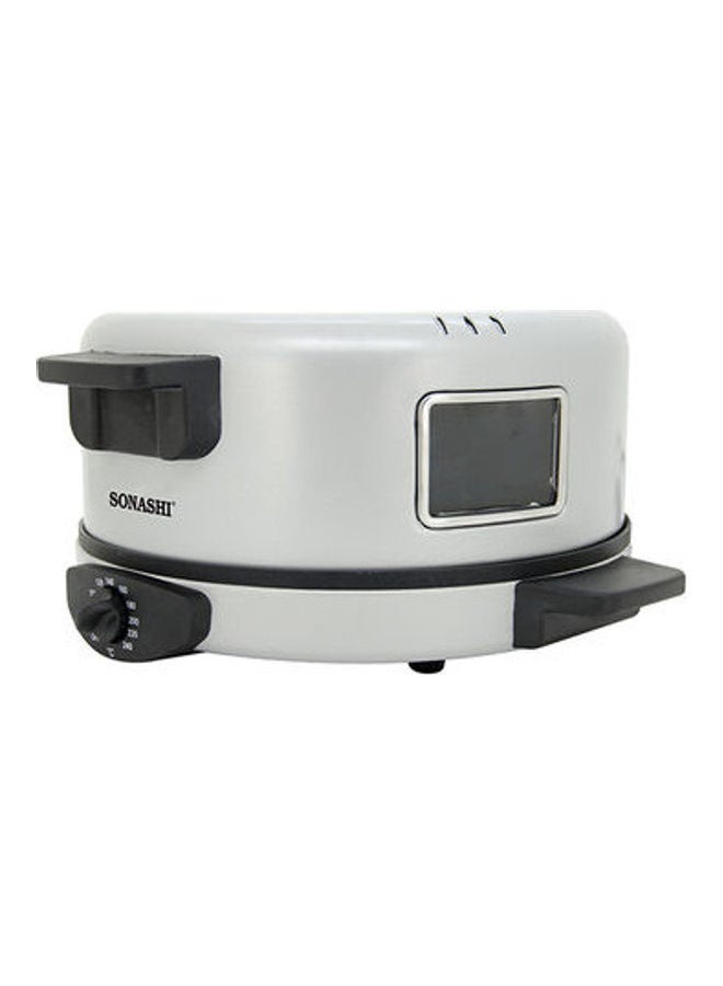 سوناشي - صانعة البيتزا والخبز العربي مع مقلاة عميقة 2 في 1 1800 W SABM-863/SDF-5011 فضي/أبيض - Image 1
