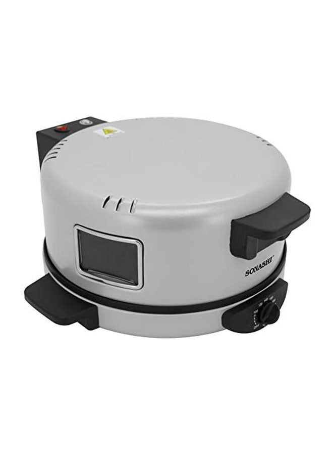 سوناشي - صانعة البيتزا والخبز العربي مع مقلاة عميقة 2 في 1 1800 W SABM-863/SDF-5011 فضي/أبيض - Image 1
