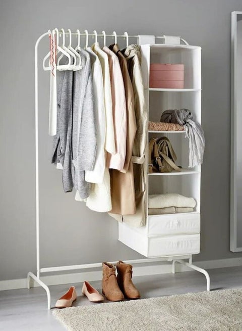 Clothes Organizer And Holder Metal Stand White 99x46x154cm