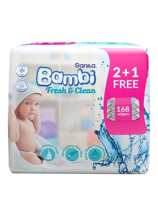Baby Wet Wipes Fresh and Clean - 168 Pieces - v1661137358/N53344052A_1
