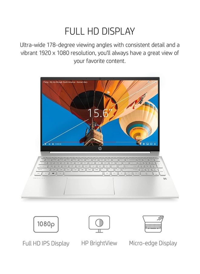 Pavilion 15 (Upgraded Version) Laptop (Upgraded Version) Laptop With 15.6-Inch Display Intel Core i7-1165G7 Processor/16GB RAM/512GB SSD/Intel XE Graphics/Windows 11 Pro English Silver - v1661151695/N53344077A_4