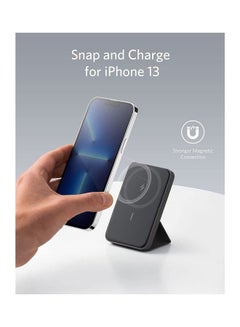 Anker 622 Magnetic Battery (MagGo), 5000mAh Foldable Magnetic Wireless Portable Charger and USB-C iPhone 16 Pro Max/15/14 Series (Interstellar Gray) Black  - Image 2