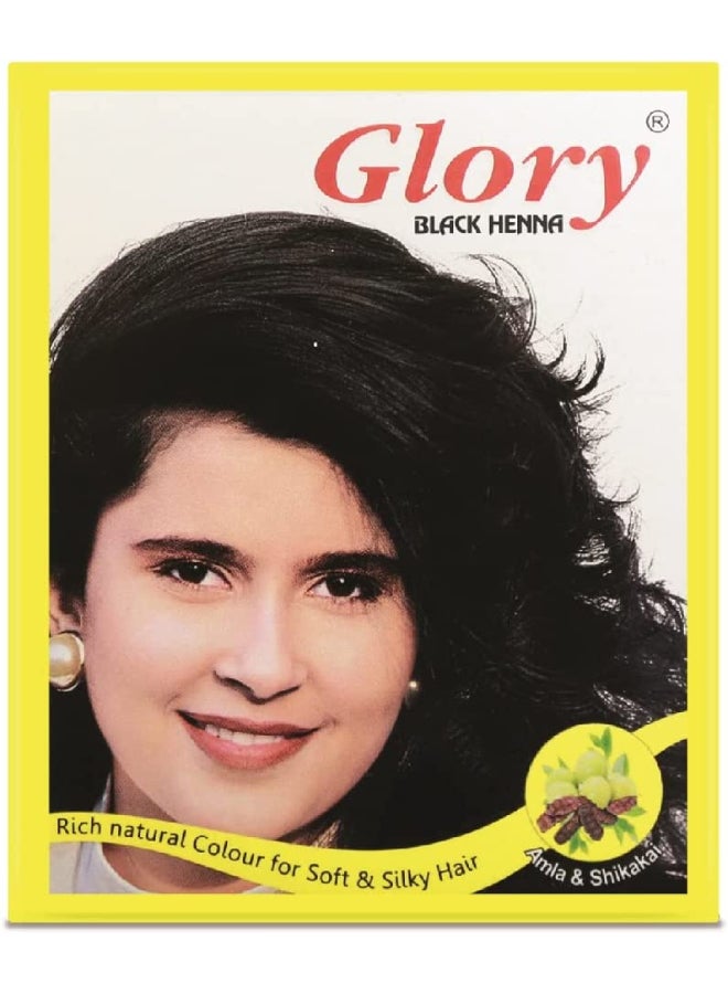 Glory Henna Hair Color  box*6pice Black 10grams 