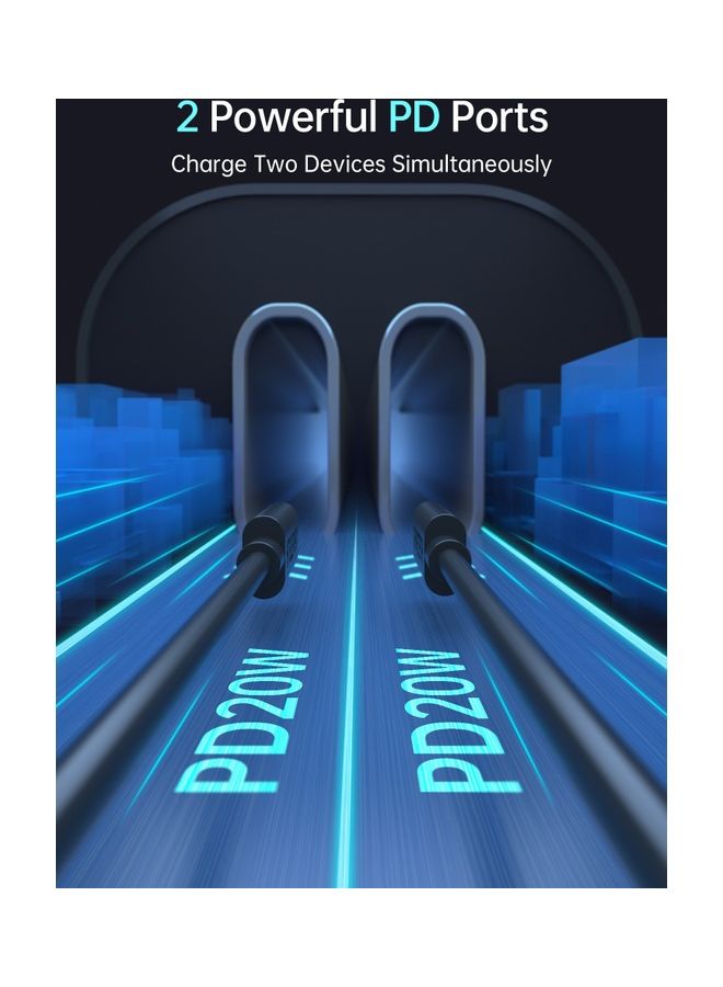 CHOETECH TC0008 PD 40W Dual USB-C Port Car Charger – black - Image 4