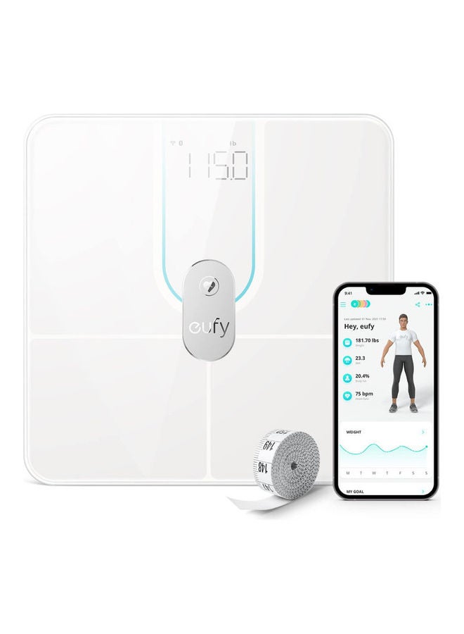 eufy - Smart Scale P2 Pro, Weight Scale With Wi-fi, Bluetooth, 16 Measurements Including Weight, Heart Rate, Body Fat, Bmi, Muscle And Bone Mass, 3d Virtual Body Mode, 50 G/0.1 Lb - Image 1