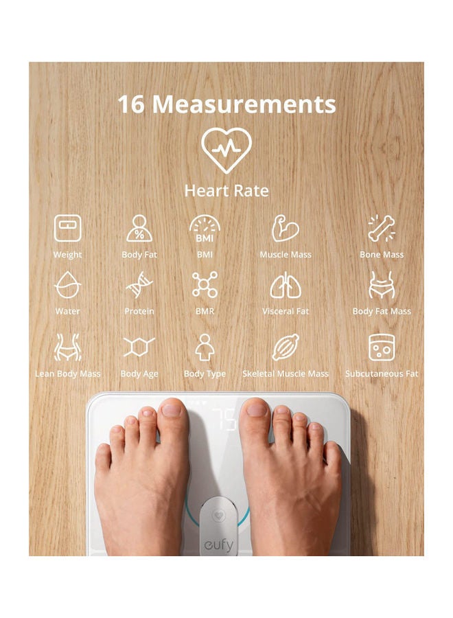 eufy - Smart Scale P2 Pro, Weight Scale With Wi-fi, Bluetooth, 16 Measurements Including Weight, Heart Rate, Body Fat, Bmi, Muscle And Bone Mass, 3d Virtual Body Mode, 50 G/0.1 Lb - Image 1