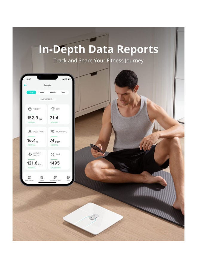 eufy - Smart Scale P2 Pro, Weight Scale With Wi-fi, Bluetooth, 16 Measurements Including Weight, Heart Rate, Body Fat, Bmi, Muscle And Bone Mass, 3d Virtual Body Mode, 50 G/0.1 Lb - Image 1
