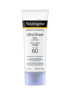 Neutrogena Ultra Sheer Face Sunscreen Lotion Spf 60 88ml  - Image 1