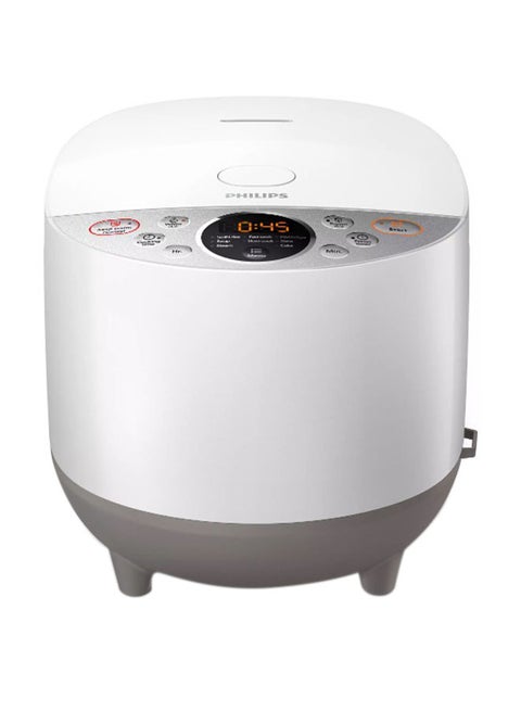 Digital Rice Cooker - Smart 3D Heating, 10 Preset Programs, Multifucntion, Automatic Keep Warm Function, 1.8 L 940 W HD4515/55 White