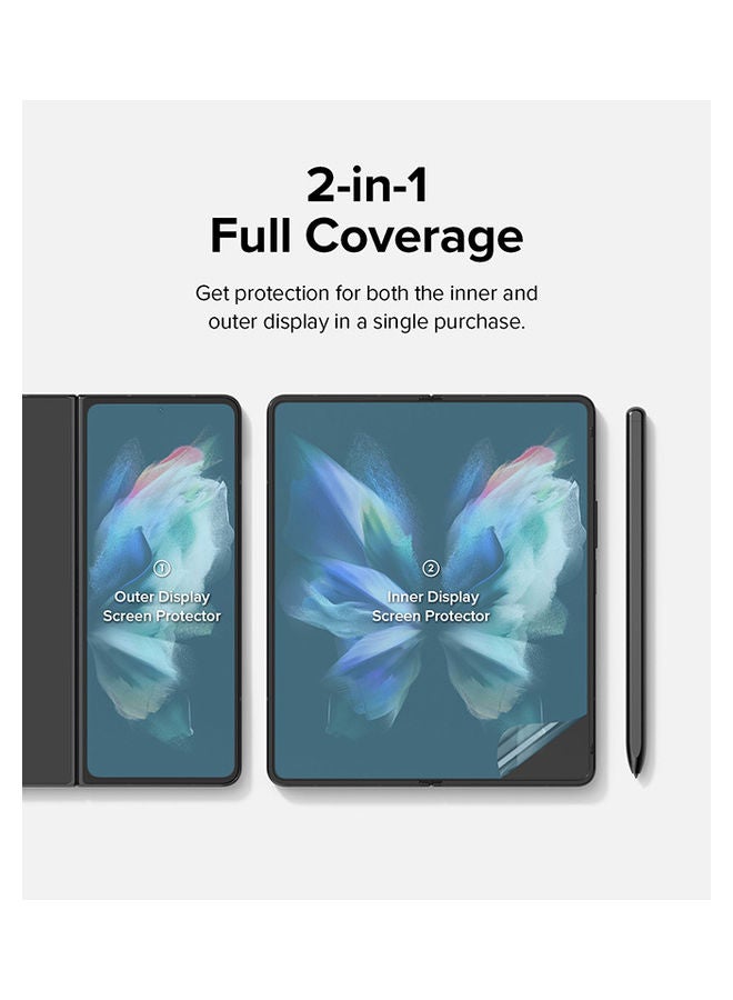 Ringke Samsung Galaxy Z Fold 4 5G 2022 Dual Easy Film Back & Front Screen Protector Clear - Image 5