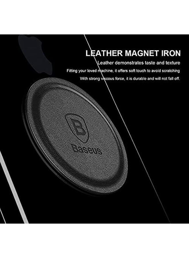 Baseus Metal Magnetic Plates Pack of 2 Replacement Magnet Plates for Car Phone Holder Sticky Magnetic Phone Sticker Self Adhesive Pad Thin Magnet Disc for Car Vent Dash Mount Holder(Without Holder) Black/Silver  - Image 3