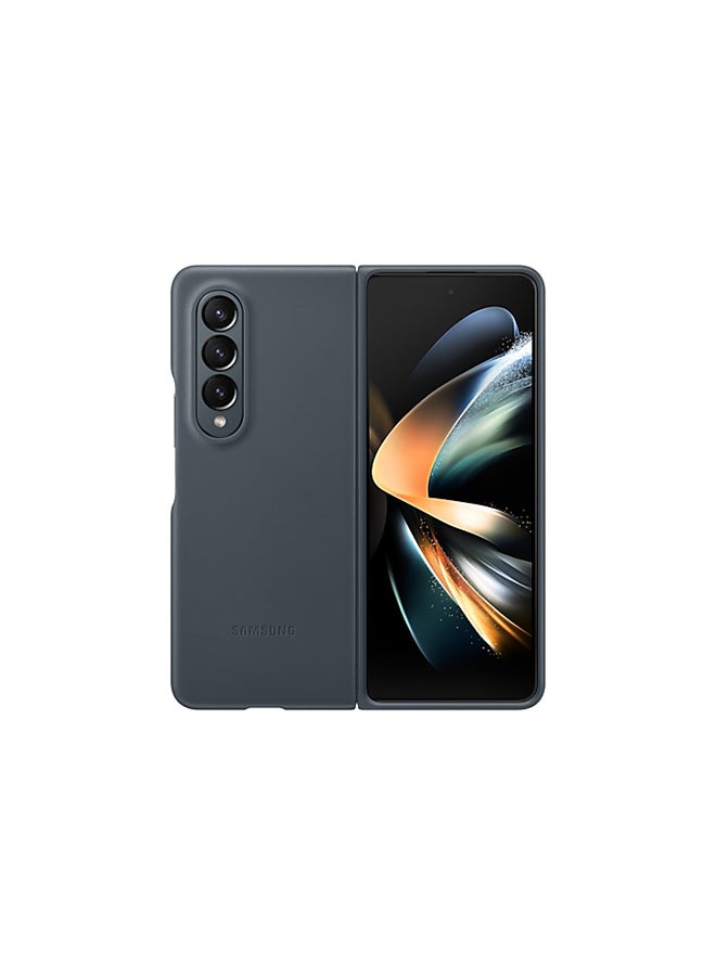 Samsung Fold 4 Leather Cover - Greygreen - Image 1