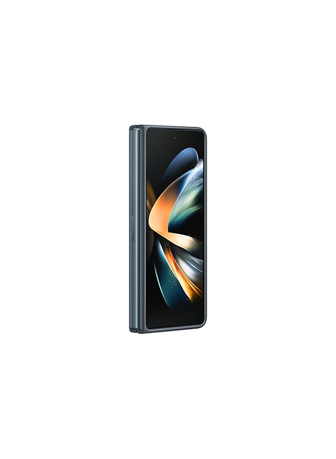 Samsung Fold 4 Leather Cover - Greygreen - Image 3