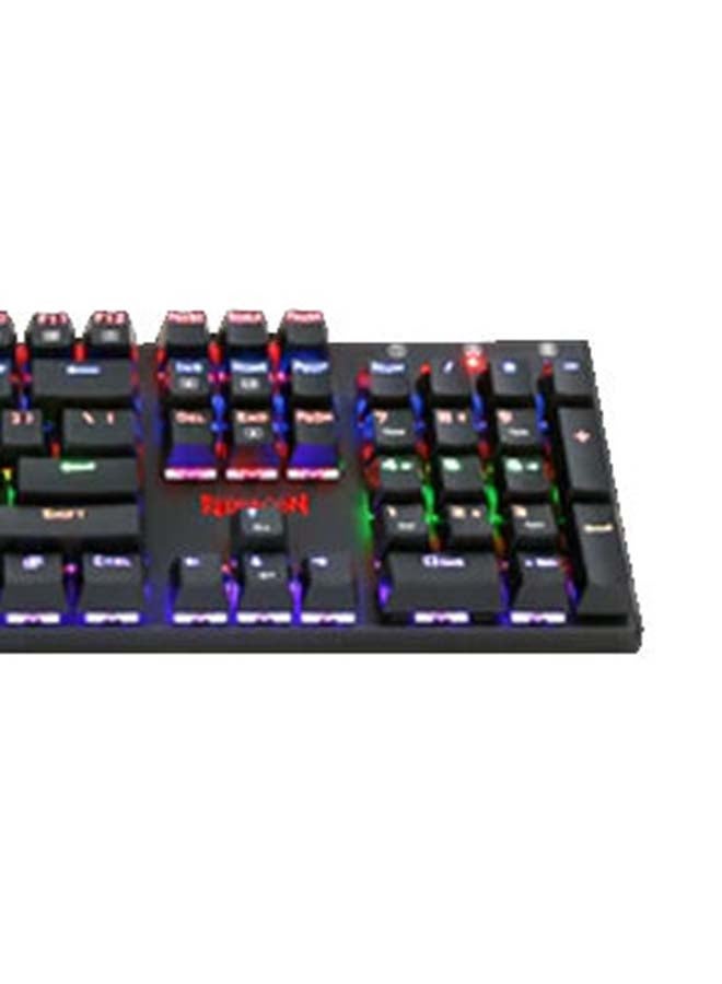 REDRAGON - Redragon K565R RUDRA Gaming Mechanical Keyboard - RED Switch- Rainbow LED Lighting - English & Arabic Keys - Black - Image 1