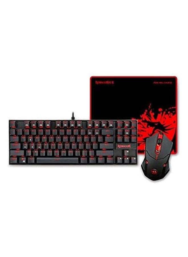 REDRAGON - Redragon K552-BA Mechanical Gaming Keyboard and Mouse Combo & Pad (K552 Blue Switch Red LED + M601-3 3200dpi + P001 32x26cm) - Image 1