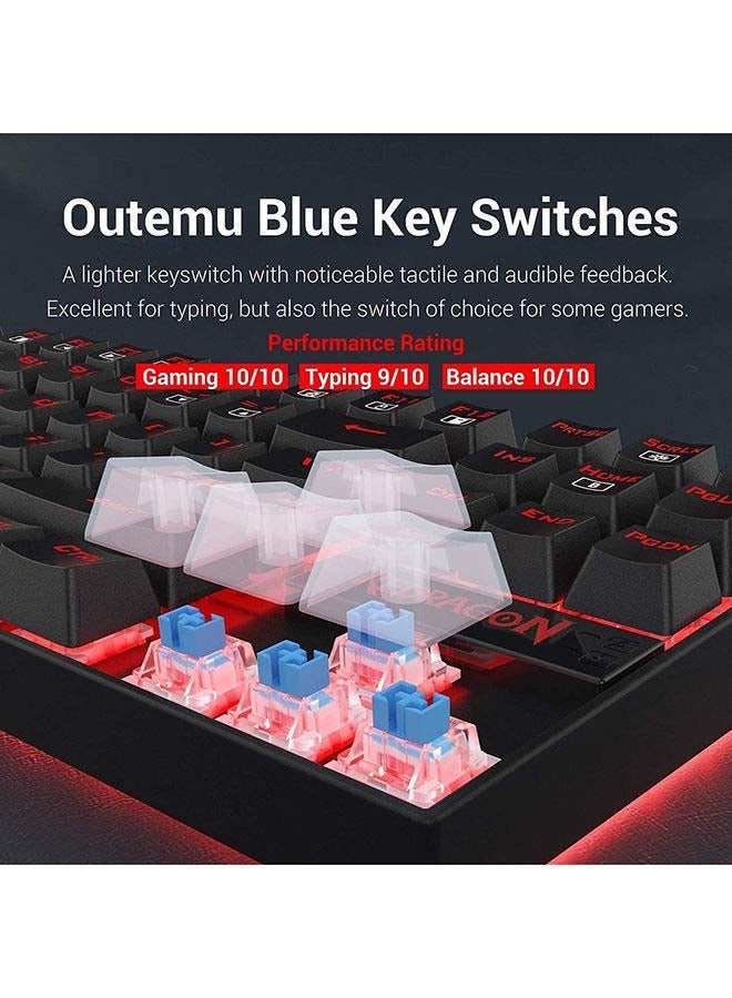 REDRAGON - Redragon K552-BA Mechanical Gaming Keyboard and Mouse Combo & Pad (K552 Blue Switch Red LED + M601-3 3200dpi + P001 32x26cm) - Image 1