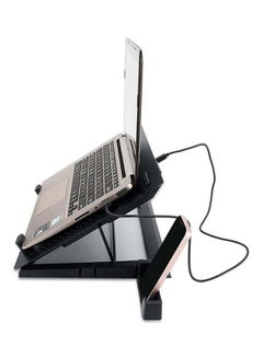 REDRAGON Gcp500 Ivy Laptop Cooler - Support 12 to 15.6 Inch - 2 USB Port - Fan Speed Control - Aluminum Panel Faster Cooler - RGB Light Mode-Phone Holder  - Image 2