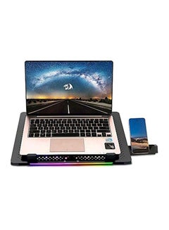 REDRAGON Gcp500 Ivy Laptop Cooler - Support 12 to 15.6 Inch - 2 USB Port - Fan Speed Control - Aluminum Panel Faster Cooler - RGB Light Mode-Phone Holder  - Image 4