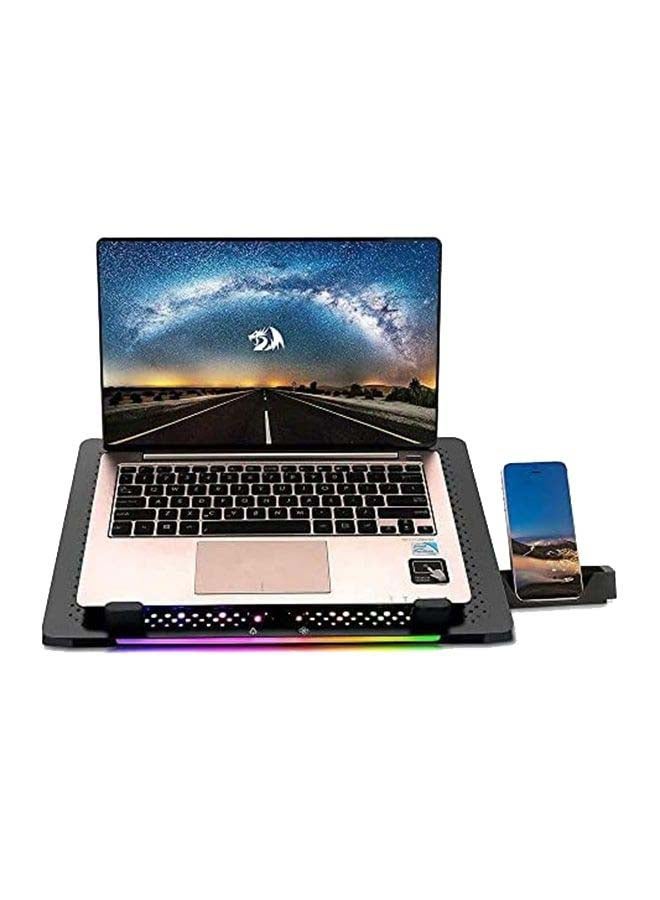 REDRAGON - Gcp500 Ivy Laptop Cooler - Support 12 to 15.6 Inch - 2 USB Port - Fan Speed Control - Aluminum Panel Faster Cooler - RGB Light Mode-Phone Holder - Image 1